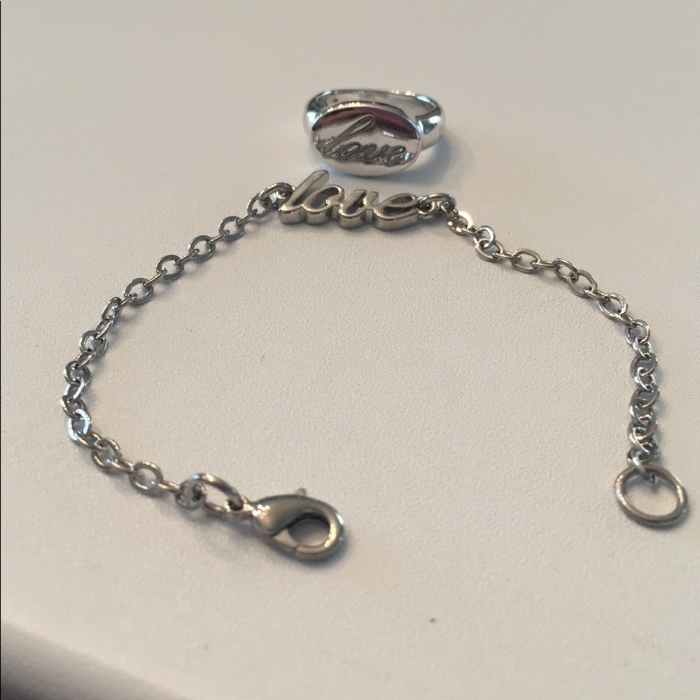 "Love" ring and bracelet